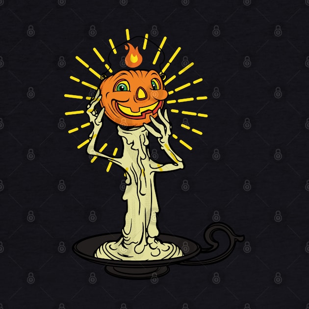 Retro Vintage Halloween Jack O' Lantern Candle by StudioPM71